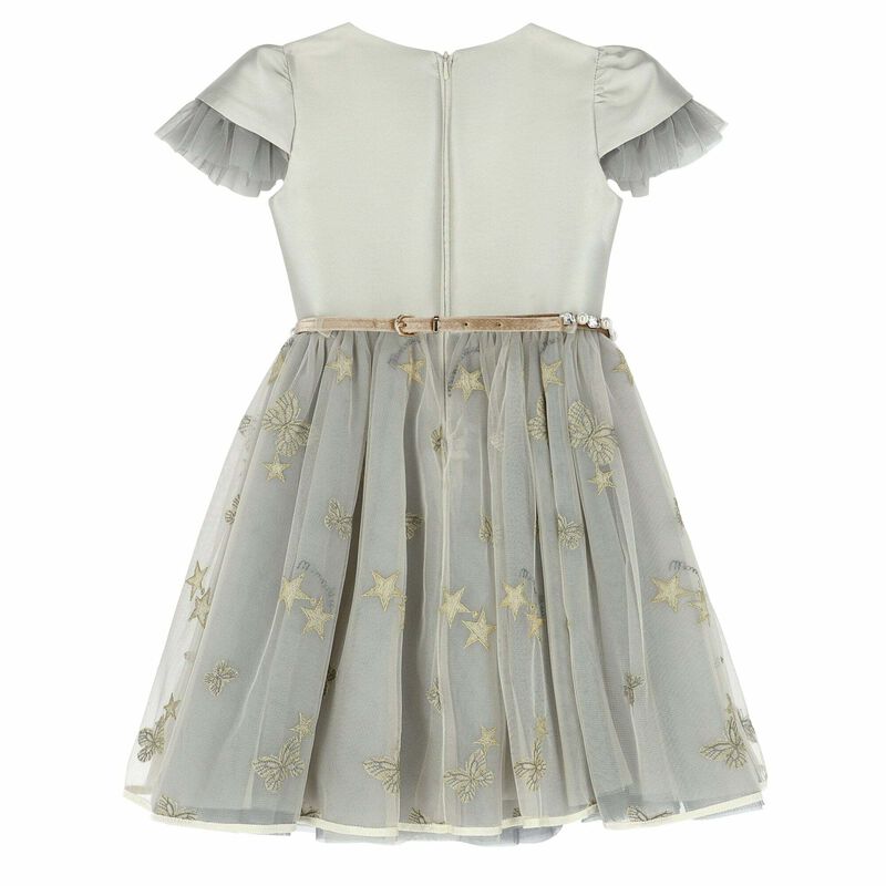 Girls Silver & Gold Tulle Dress, 1, hi-res image number null