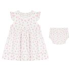 Baby Girls White Rose Print Dress Set, 1, hi-res