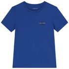 Boys Blue Logo T-Shirt, 3, hi-res