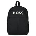 Boys Black Logo Backpack, 1, hi-res