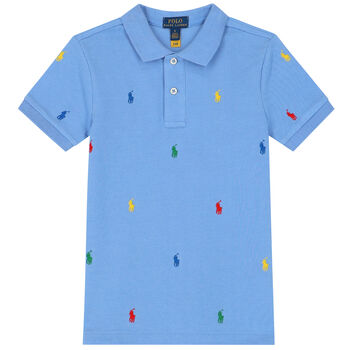 Boys Blue Logo Polo Shirt