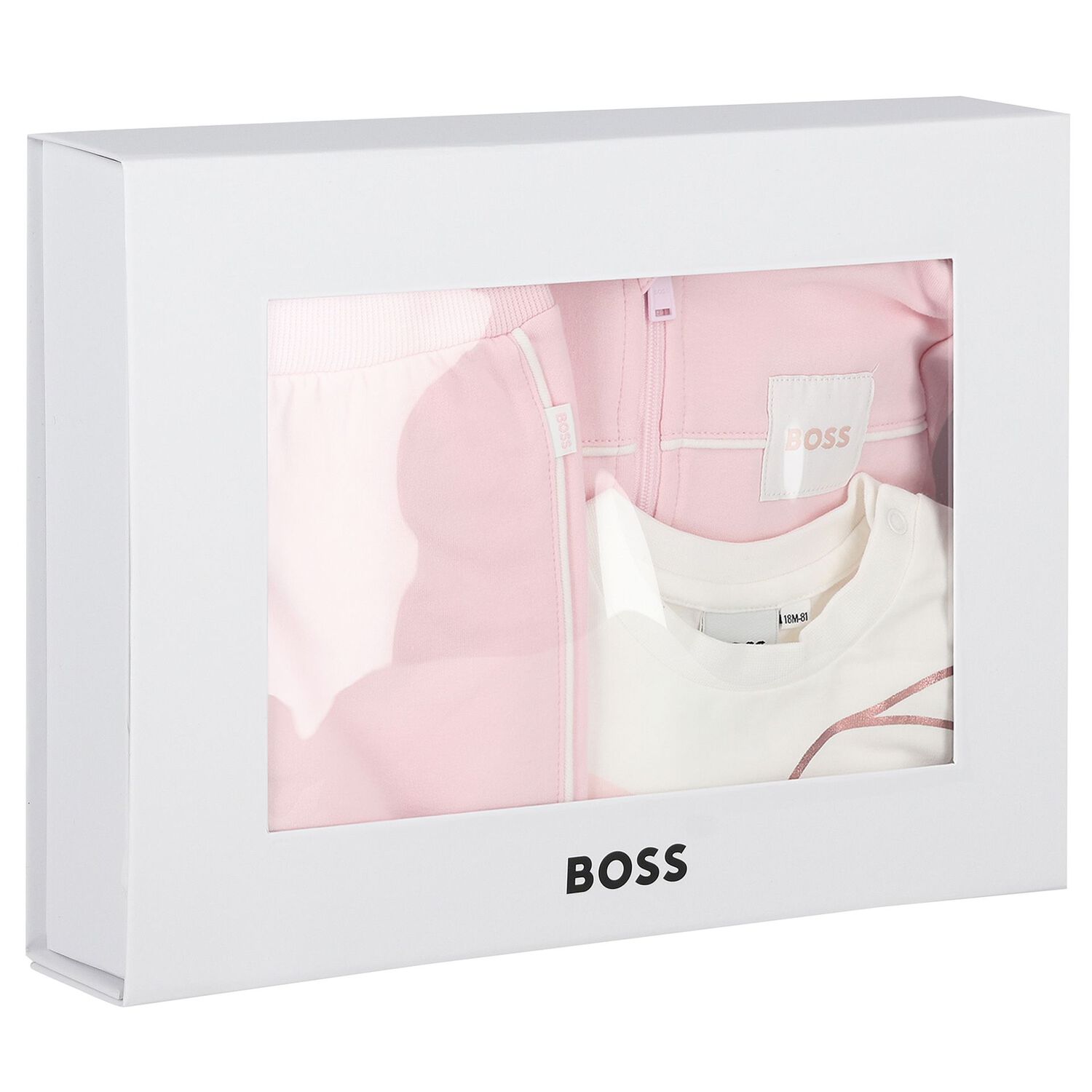 Younger Girls Pink & White Logo Tracksuit Set, 1, hi-res image number null