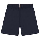 Boys Navy Blue Logo Swim Shorts, 3, hi-res