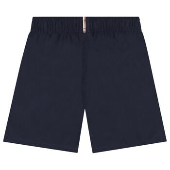 Boys Navy Blue Logo Swim Shorts