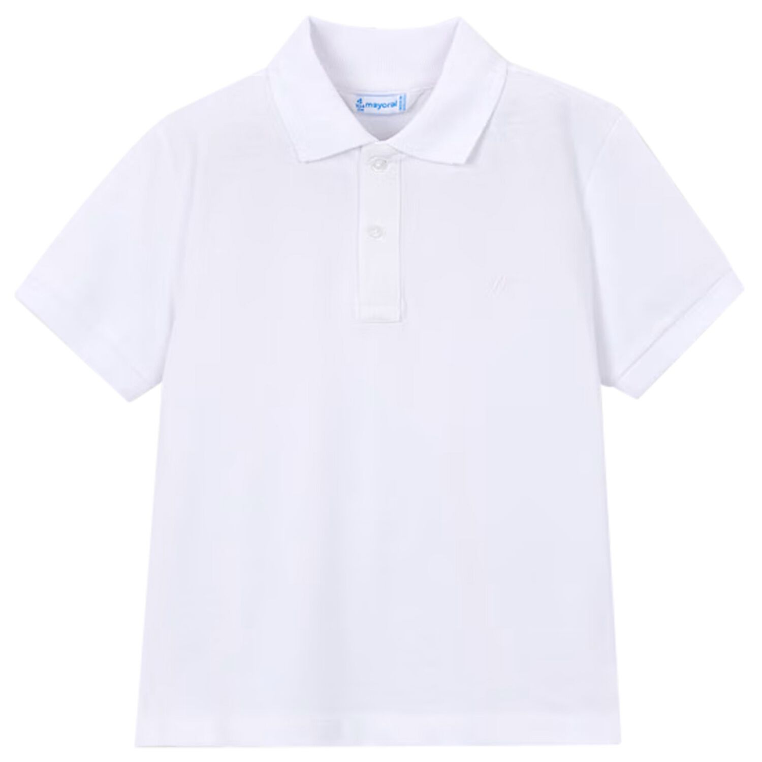 Boys White Logo Polo Shirt, 4, hi-res