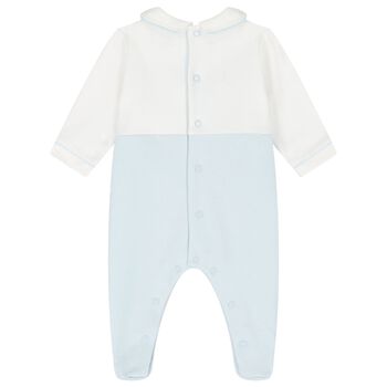 Baby Boys Blue & White Babygrow