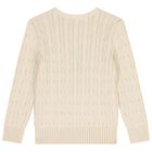 Ivory Logo Cable Knit Jumper, 1, hi-res