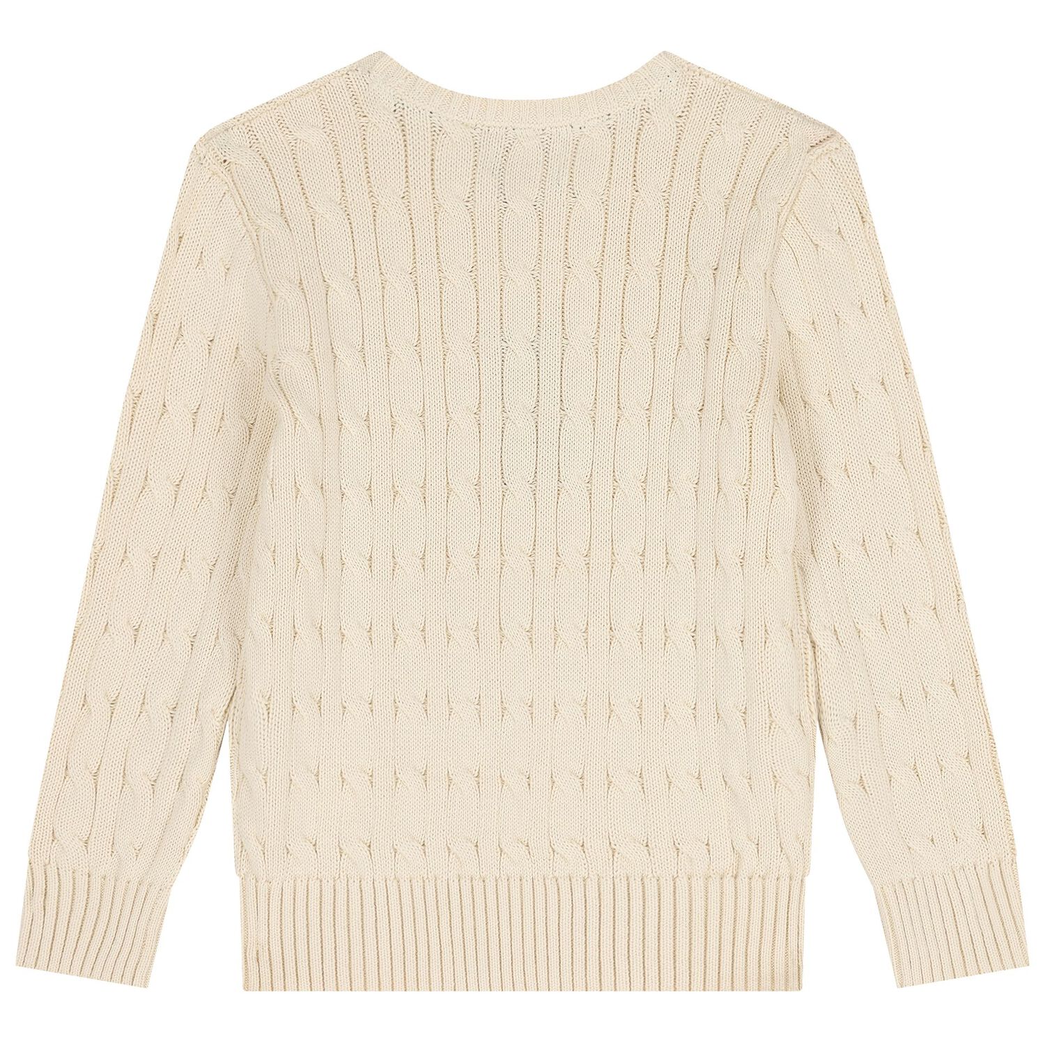 Ivory Logo Cable Knit Jumper, 1, hi-res