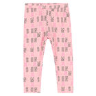 Younger Girls Pink Logo Leggings, 1, hi-res