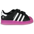 Girls Black & Pink Superstar Led Lights Trainers, 1, hi-res