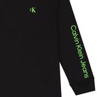 Boys Black Logo Long Sleeve Top, 1, hi-res