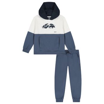 Boys Ivory & Blue Tracksuit