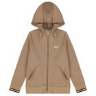 Boys Beige Logo Tracksuit, 2, hi-res