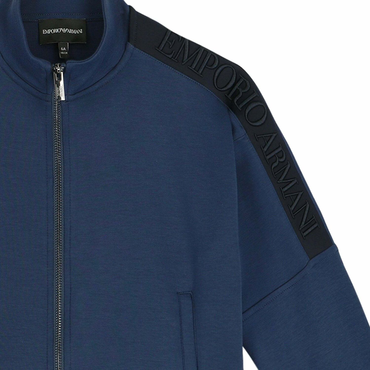 Boys Navy Logo Zip Up Top, 1, hi-res