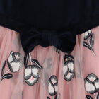 Girls Navy & Pink Velvet Dress, 1, hi-res