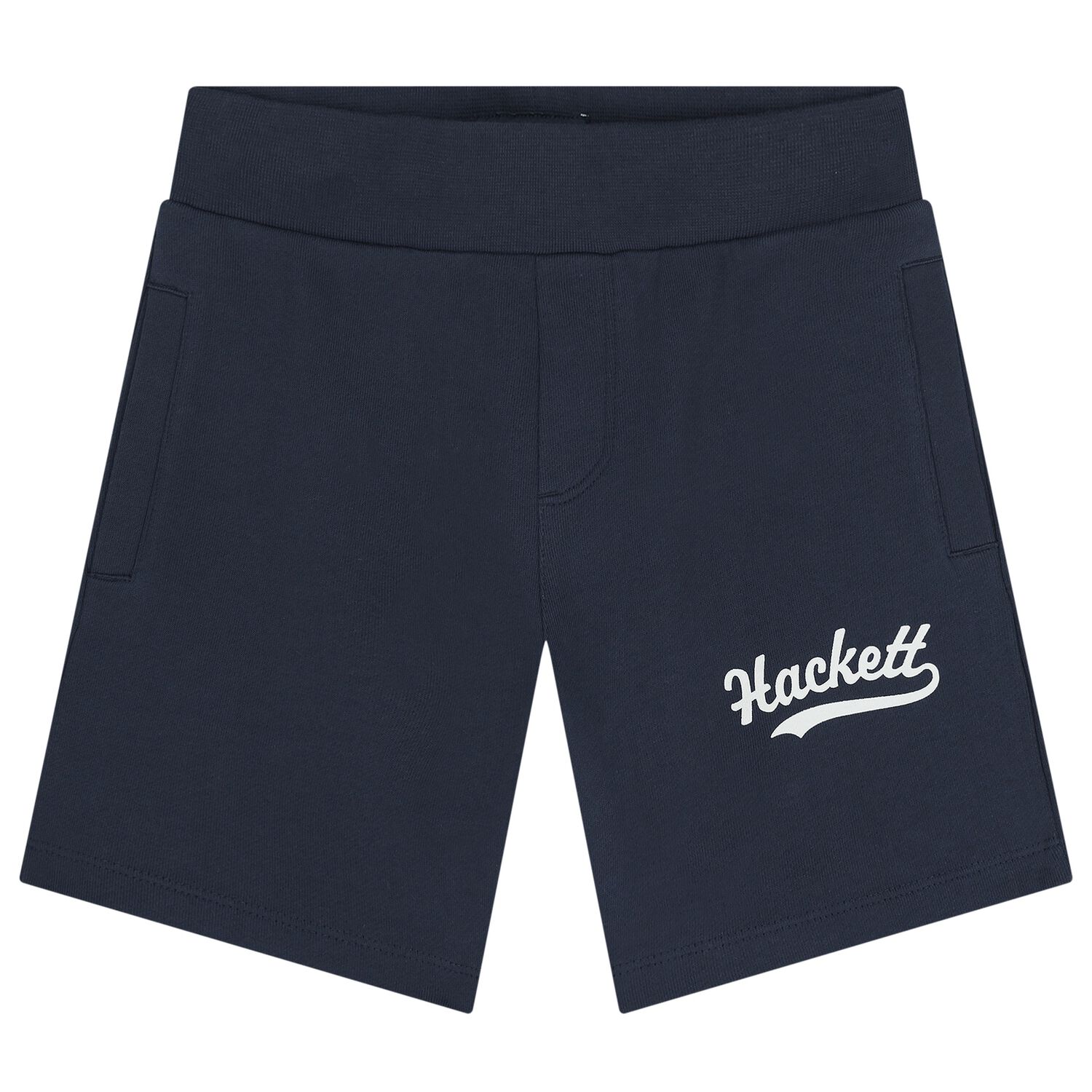 Boys Navy Blue Logo Shorts, 1, hi-res