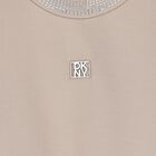 Girls Beige Logo Dress, 1, hi-res