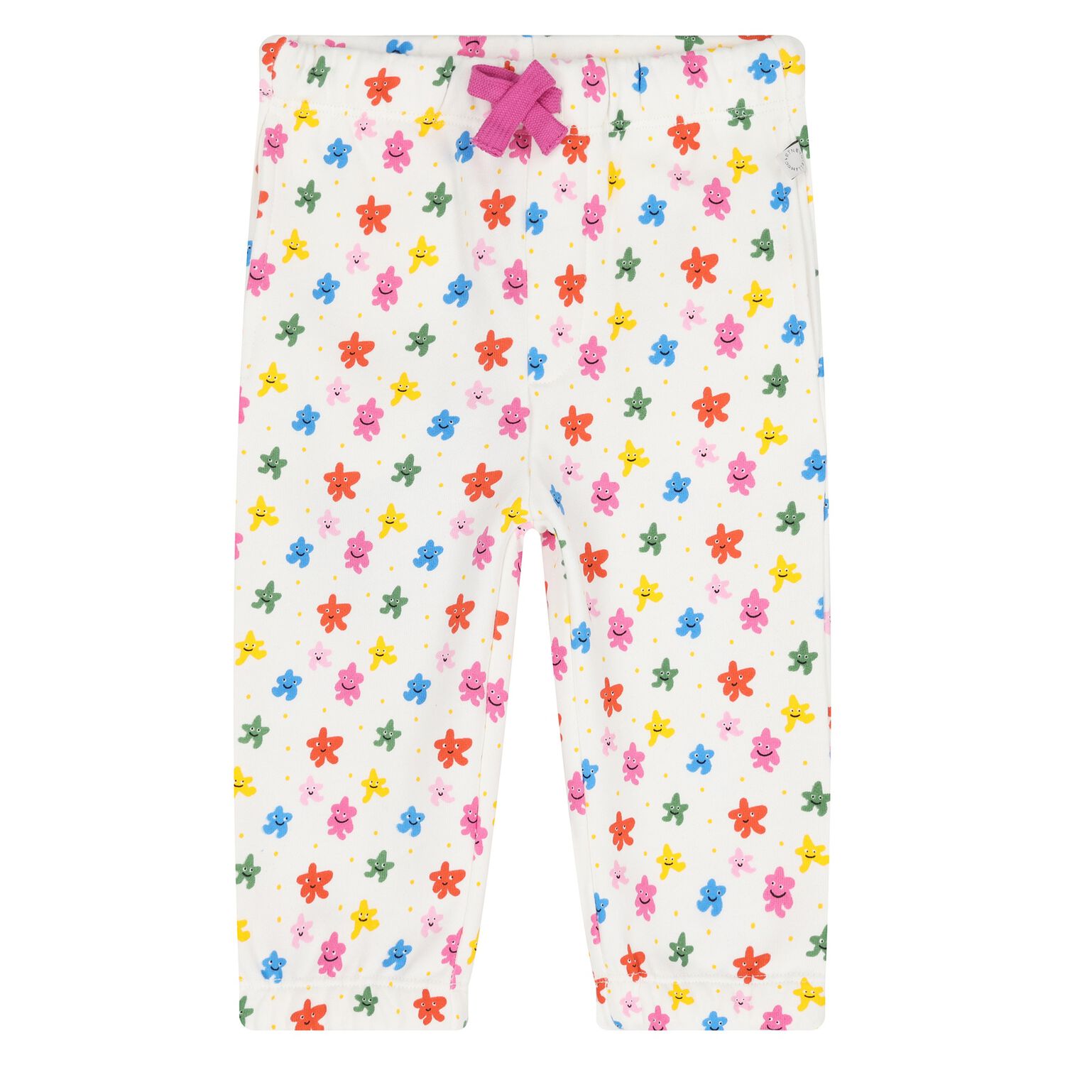 Younger Girls White Stars Joggers, 1, hi-res