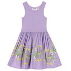 Girls Purple Floral Dress, 1, hi-res