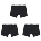 Boys Black Boxer Shorts (3-Pack), 1, hi-res