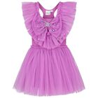 Girls Violet Embellished Tulle Dress, 1, hi-res
