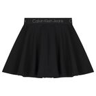 Girls Black Logo Skirt, 1, hi-res