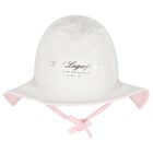 Baby Girls Pink & White Logo Reversible Logo Hat, 1, hi-res