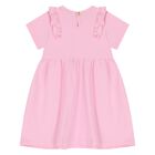 Younger Girls Pink Logo Ruffled Dress, 1, hi-res