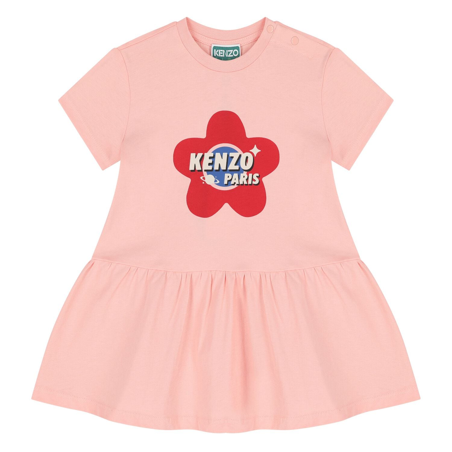 Younger Girls Pink Logo Dress, 1, hi-res