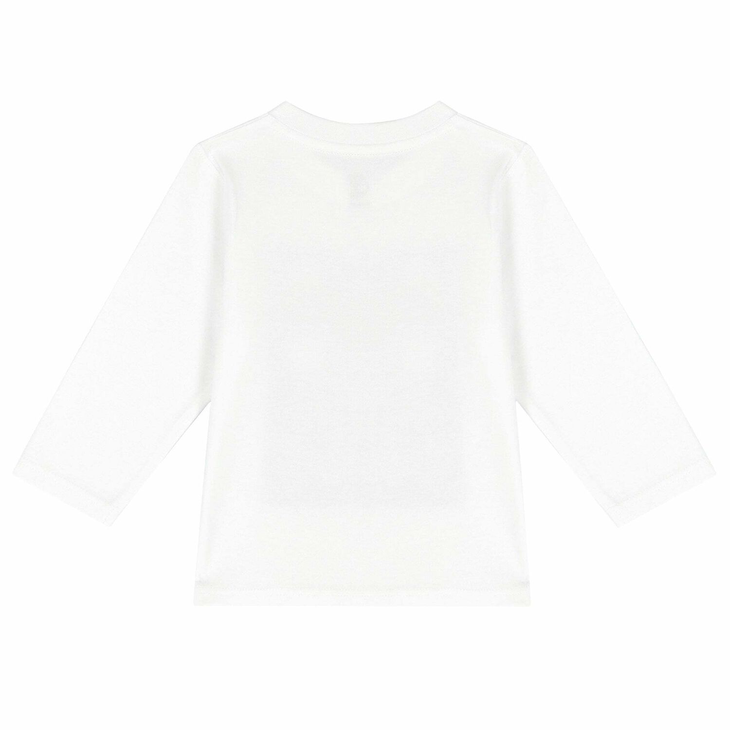 Younger Boys White & Blue Logo Long Sleeve Top, 1, hi-res image number null