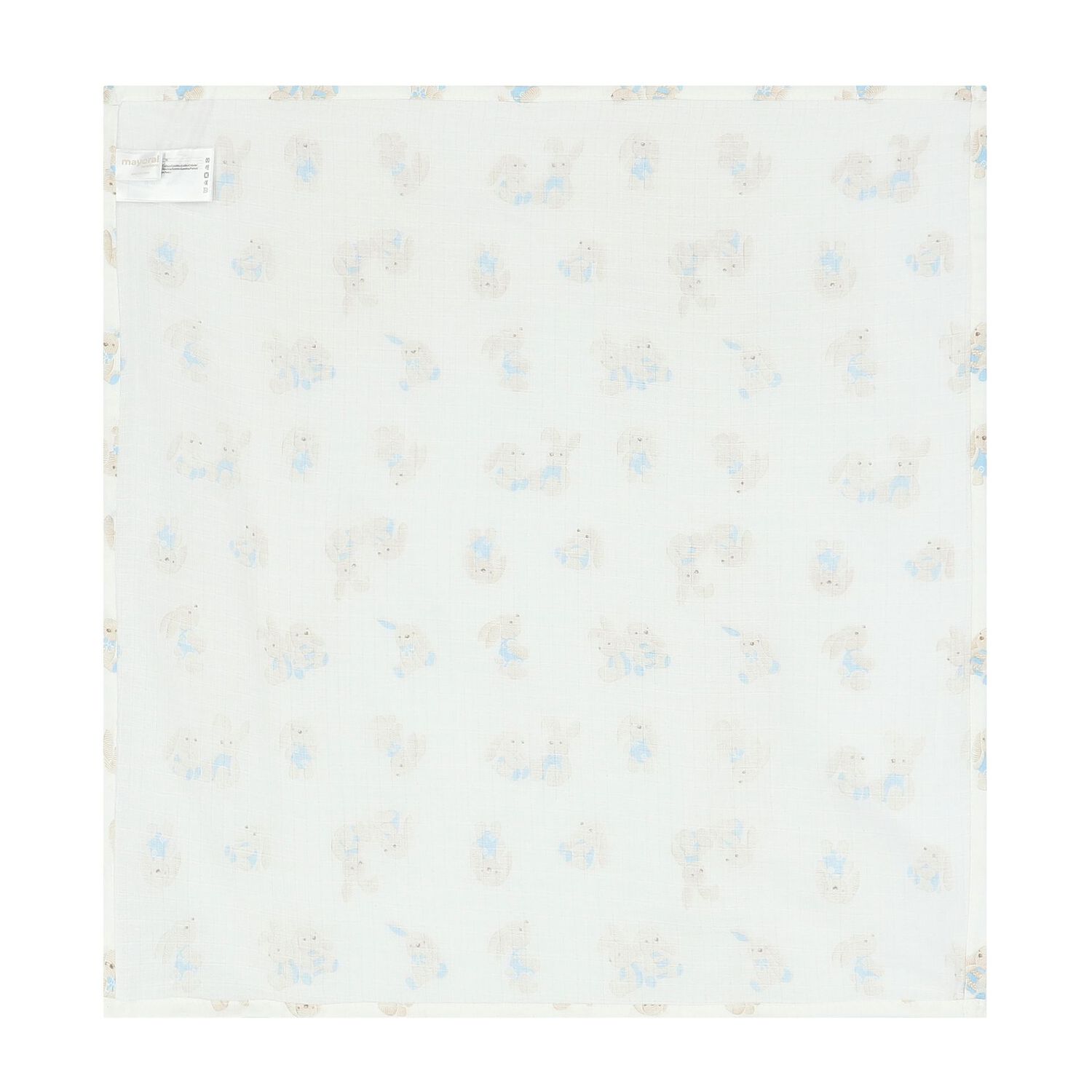 Baby Boys White, Ivory & Blue Muslin Swaddles (3-Pack), 1, hi-res