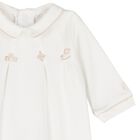 Beige & Ivory Flower Babygrows ( 2-Pack ), 2, hi-res
