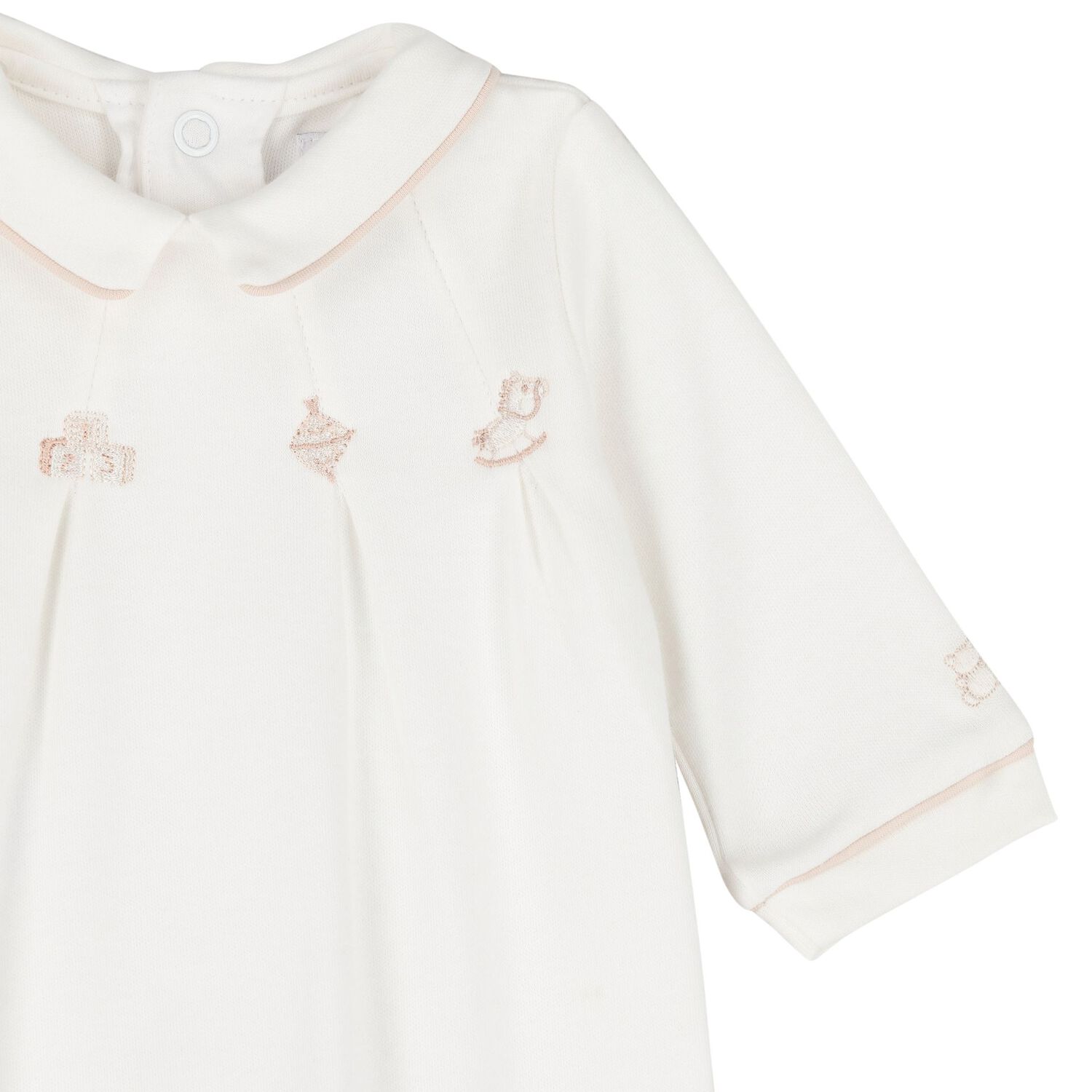 Beige & Ivory Flower Babygrows ( 2-Pack ), 2, hi-res