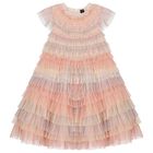 Girls Pink Layered Dress, 1, hi-res