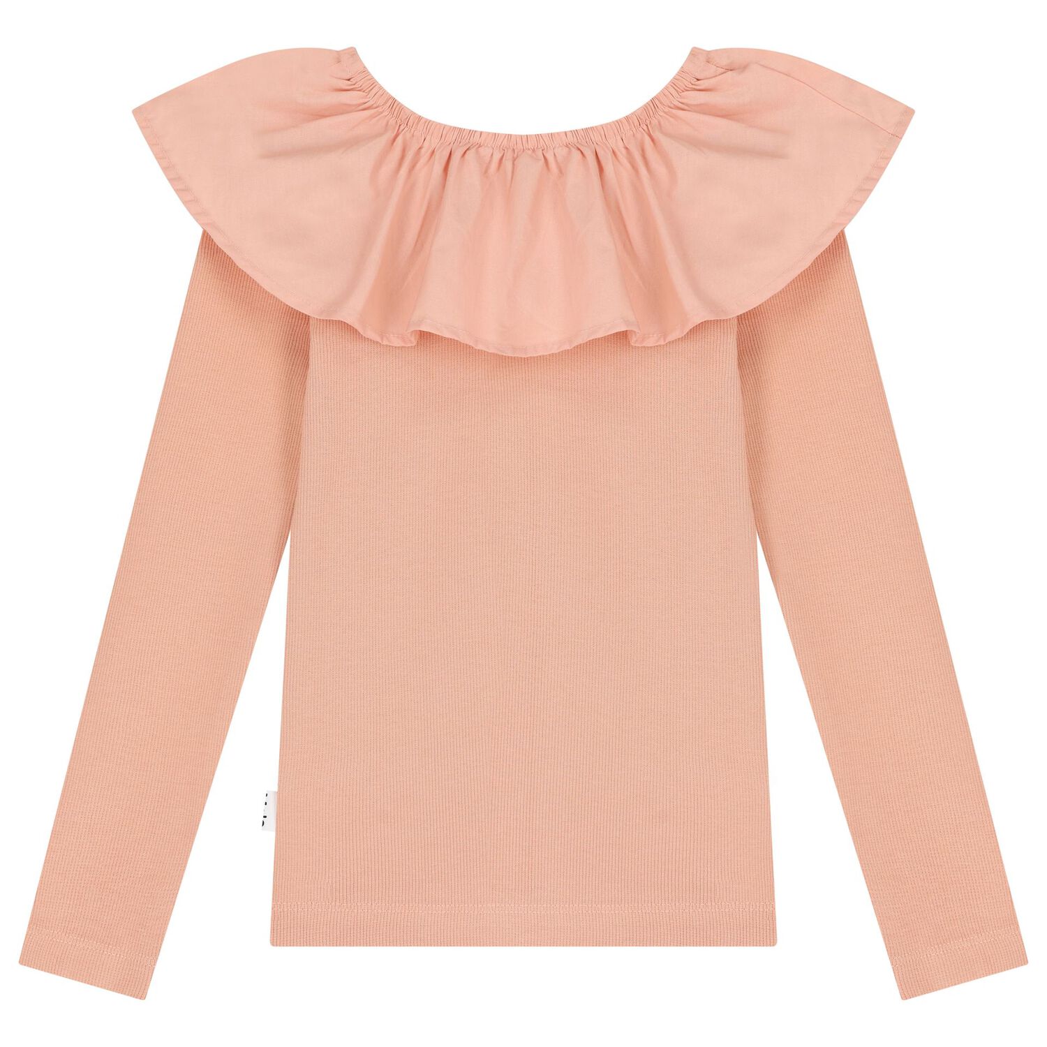 Girls Pink Ruffle Long Sleeve Top, 1, hi-res