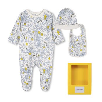 Ivory & Blue Popcorn Logo Babygrow Gift Set
