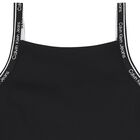 Girls Black Logo Sleeveless Top, 1, hi-res
