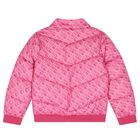 Girls Pink Logo Padded Puffer Jacket, 1, hi-res