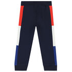 Younger Boys Navy Logo Joggers, 1, hi-res