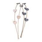 Girls Gold Heart Double Headband, 1, hi-res