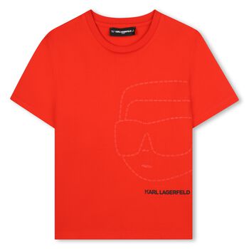 Boys Orange Ikonik Karl Logo T-Shirt
