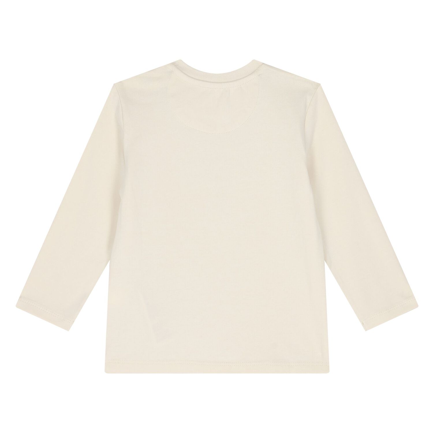 Baby Boys Beige Logo Long Sleeve Top, 4, hi-res