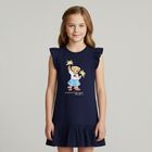 Girls Navy Blue Polo Bear Dress, 1, hi-res