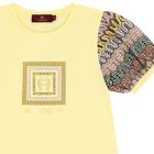 Girls Yellow Logo Dress, 3, hi-res