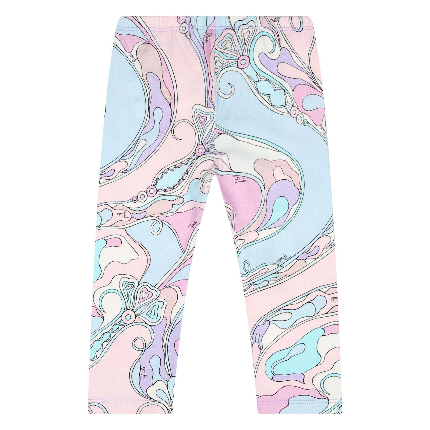 Younger Girls Pink & Blue Logo Orchidee Leggings, 1, hi-res