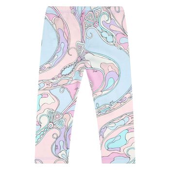 Younger Girls Pink & Blue Logo Orchidee Leggings
