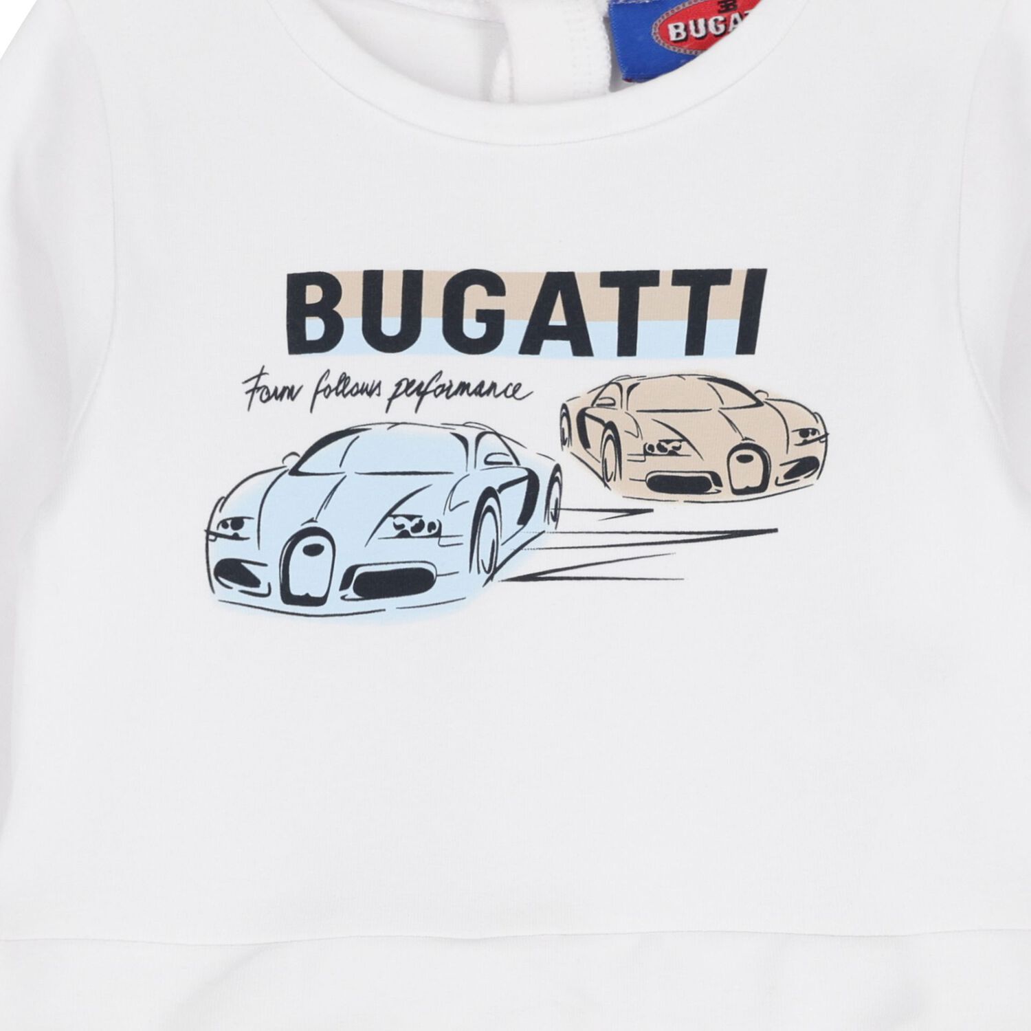 Baby Boys White & Blue Logo Babygrow, 2, hi-res