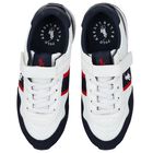 Boys White Logo Trainers, 1, hi-res
