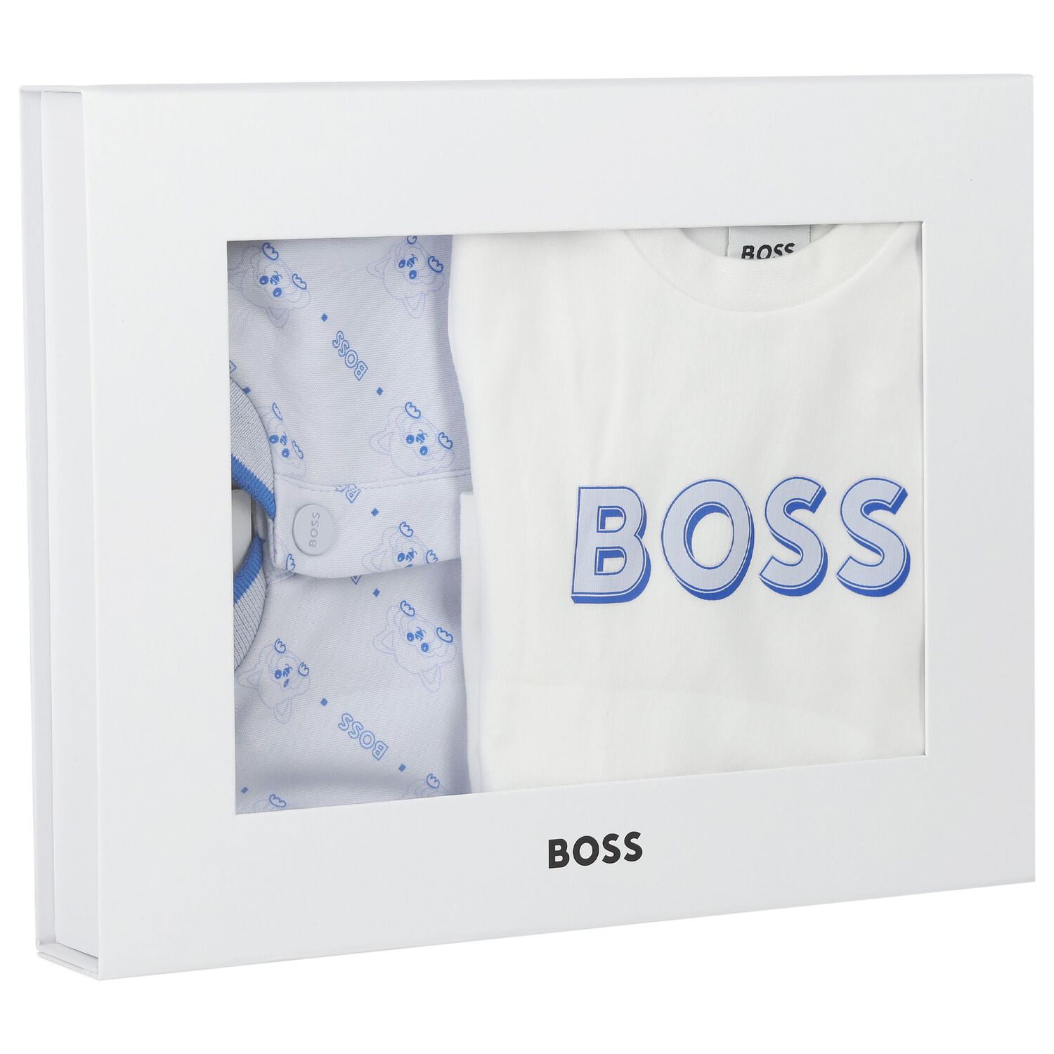 Baby Boys Blue & White Logo Tracksuit Set, 1, hi-res