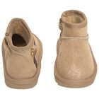 Younger Girls Beige Faux Suede Boots, 1, hi-res